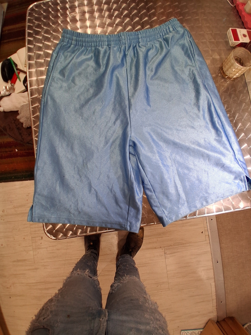 Champs Light Blue Athletic Mesh Shorts
